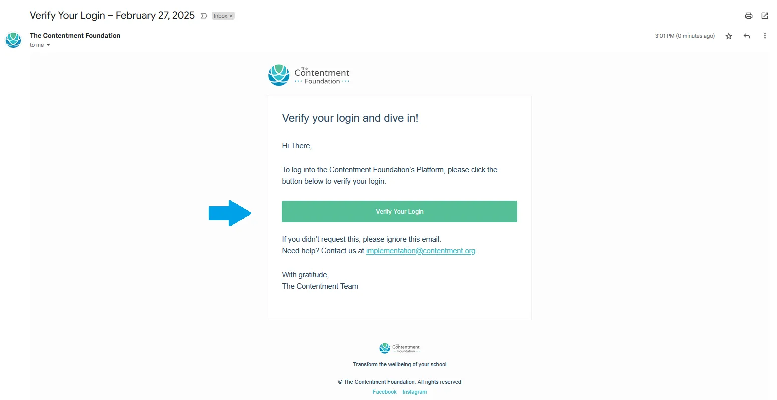The Verify your Login email