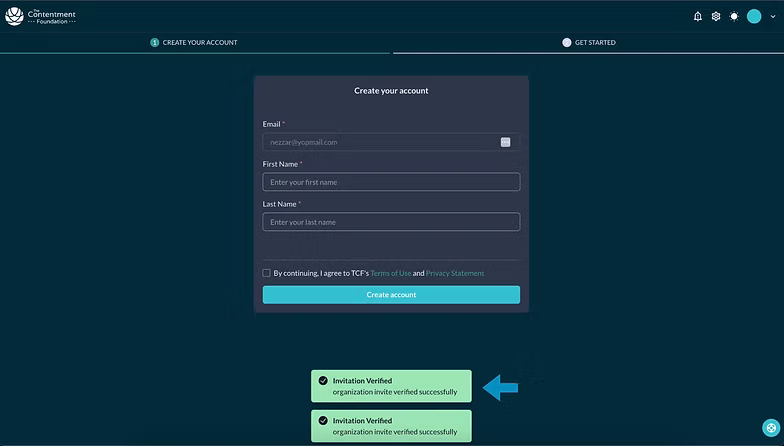 The account creation form with name fields