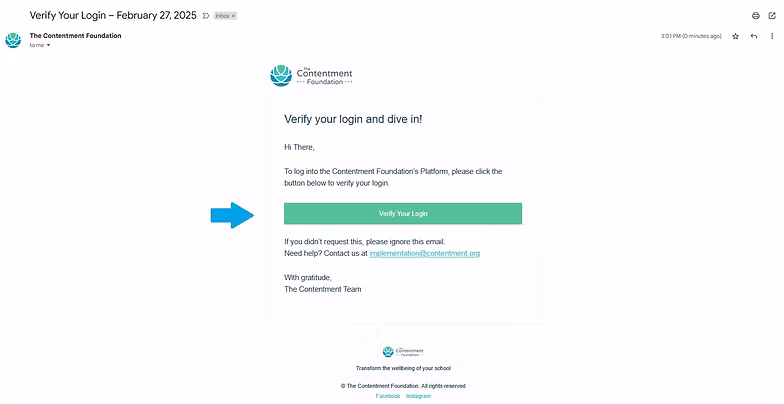 The Verify your Login email