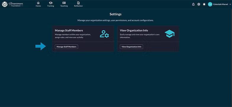 Manage Staff Members with the Invite Users button